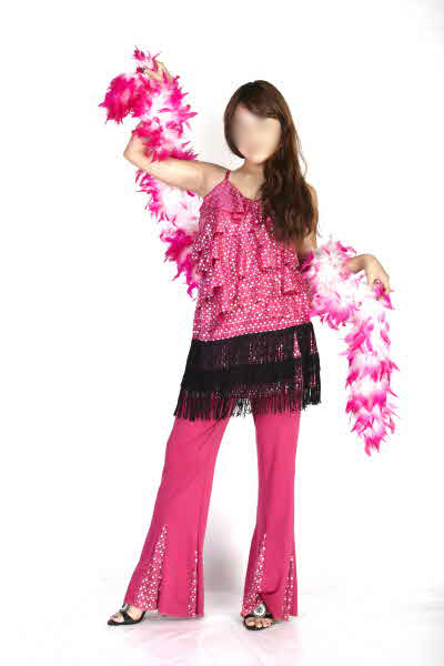 복고 반짝여인-핑크프릴