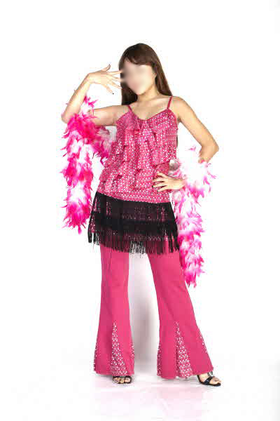 복고 반짝여인-핑크프릴