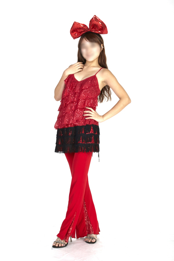 복고 반짝여인-레드프릴