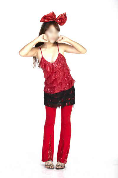 복고 반짝여인-레드프릴