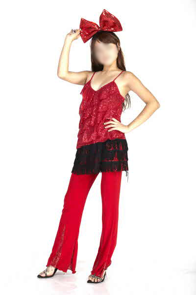 복고 반짝여인-레드프릴