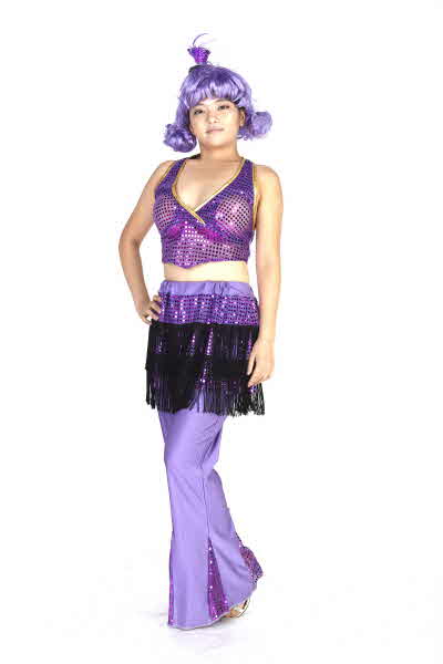 복고 반짝여인-퍼플탑