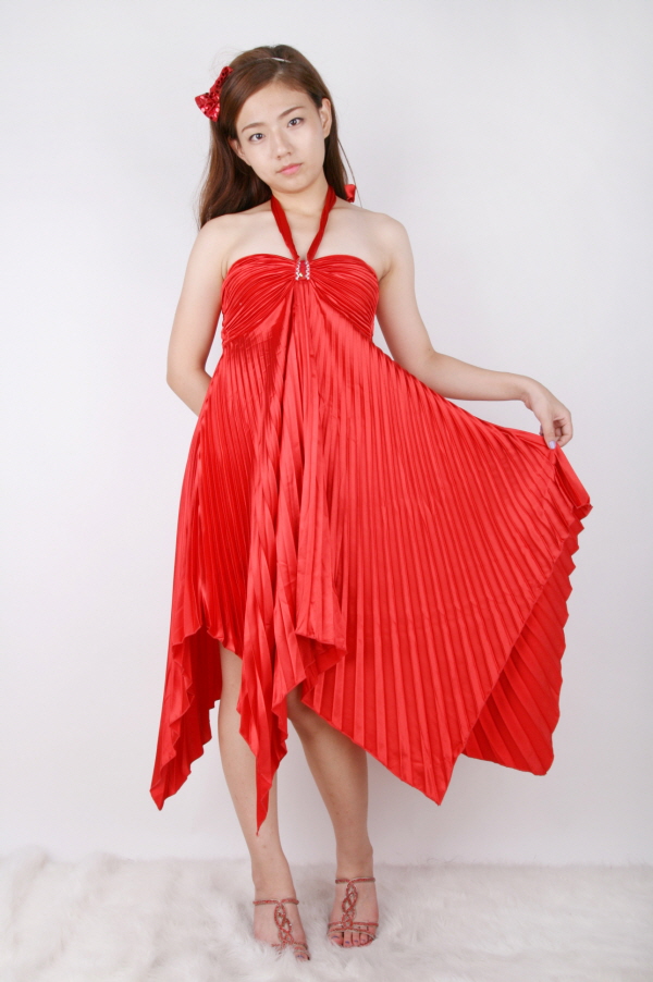 아코디언 원피스-레드