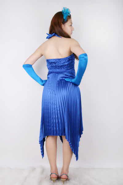 아코디언 원피스-블루