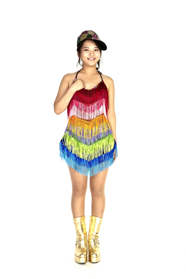 레인보우 숄 댄스의상