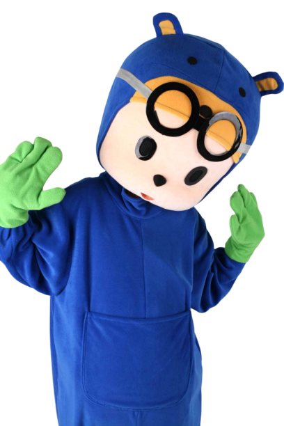 파란 안경 탈인형