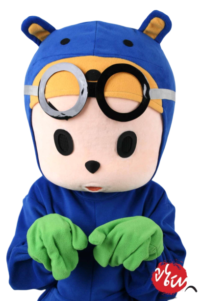 파란 안경 탈인형