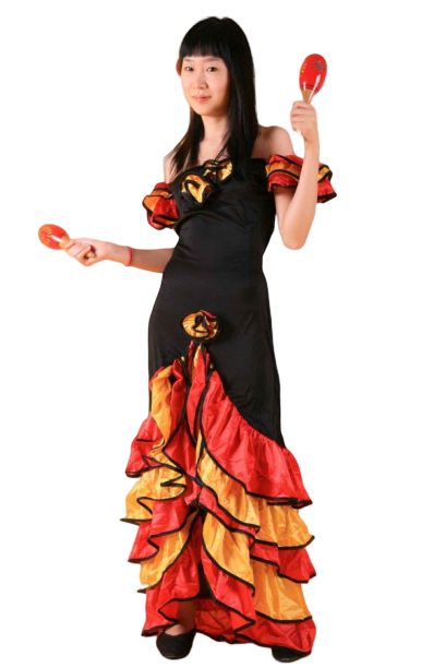 플라멩고 의상-블랙