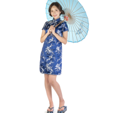 치파오 숏-다크블루