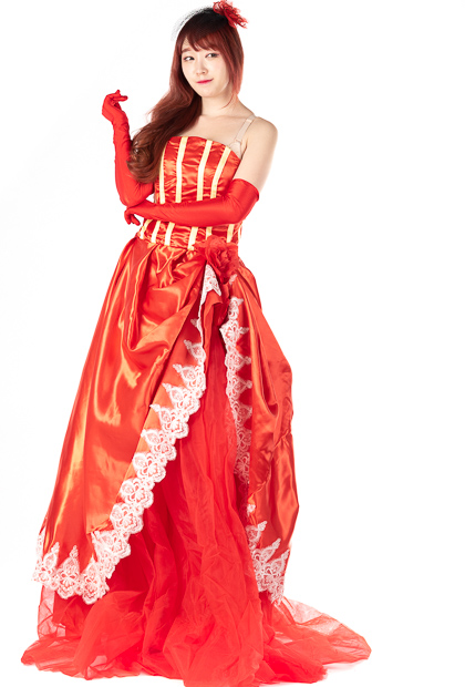 레드 파티 드레스
