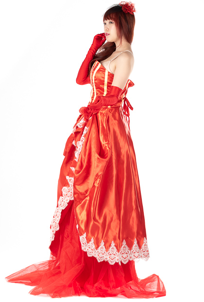 레드 파티 드레스