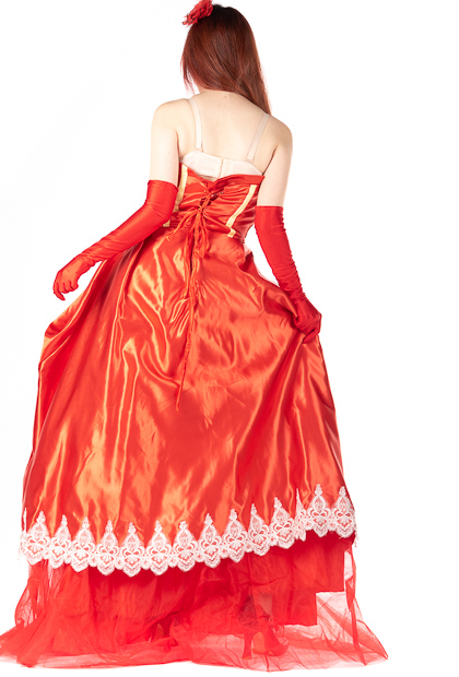 레드 파티 드레스