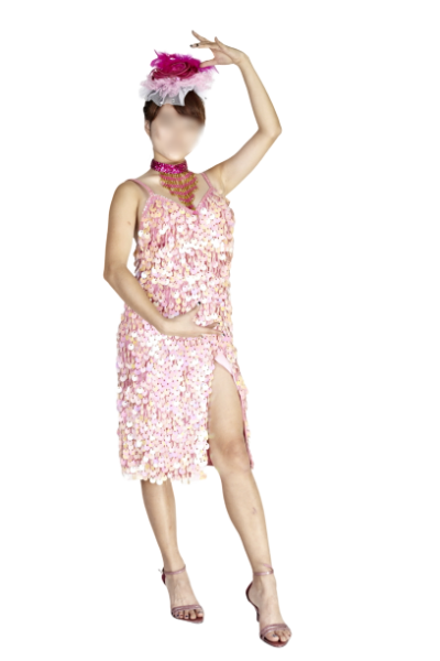 스팽글 핑크원피스